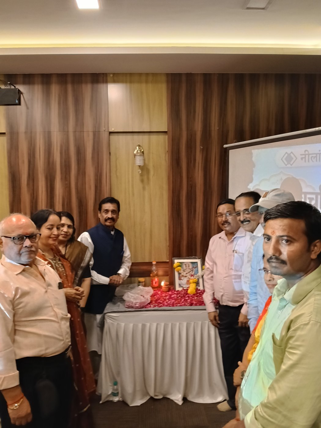 Ceremonial inauguration table at Pustak Charcha: Aks-e-Ghazal